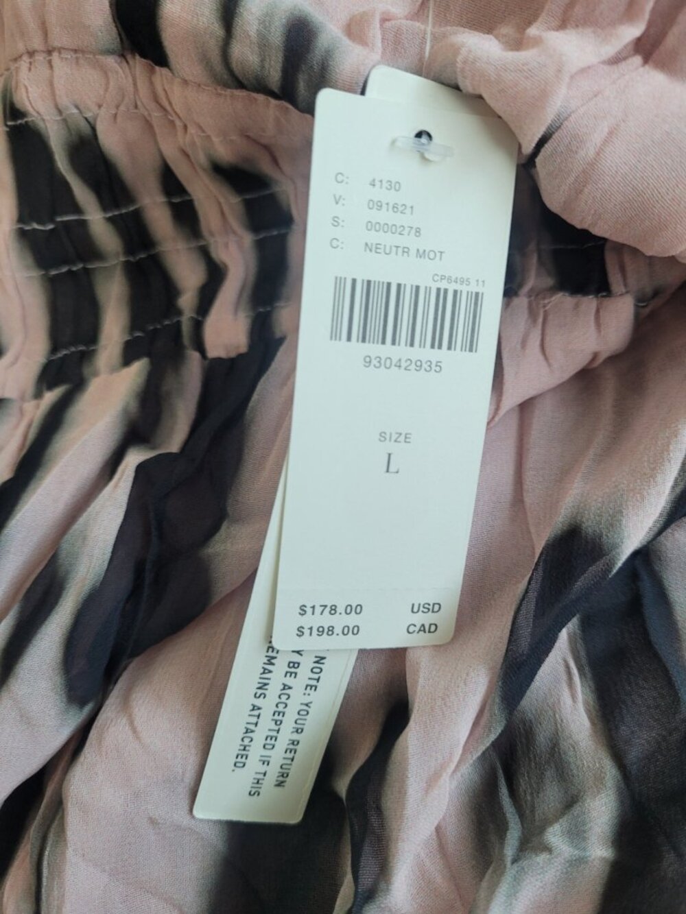 NWT ANTHROPOLOGIE Somerset Maxi Halter Edition Ruffle Chiffon Neutral Motif‎ LRG - Picture 6 of 7